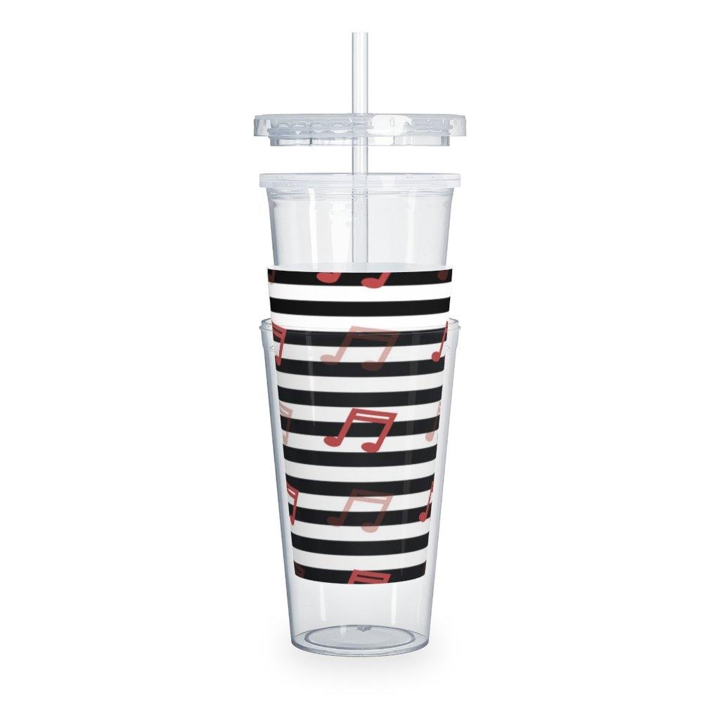 Music Note Plastic Tumbler with Straw - Music Gifts Depot