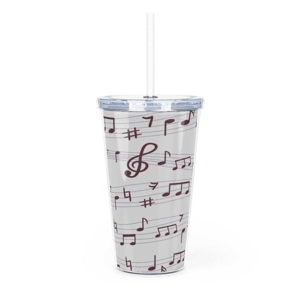 Music Note Plastic Tumbler with Straw - Music Gifts Depot