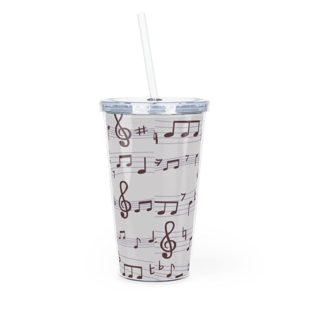 Music Note Plastic Tumbler with Straw - Music Gifts Depot