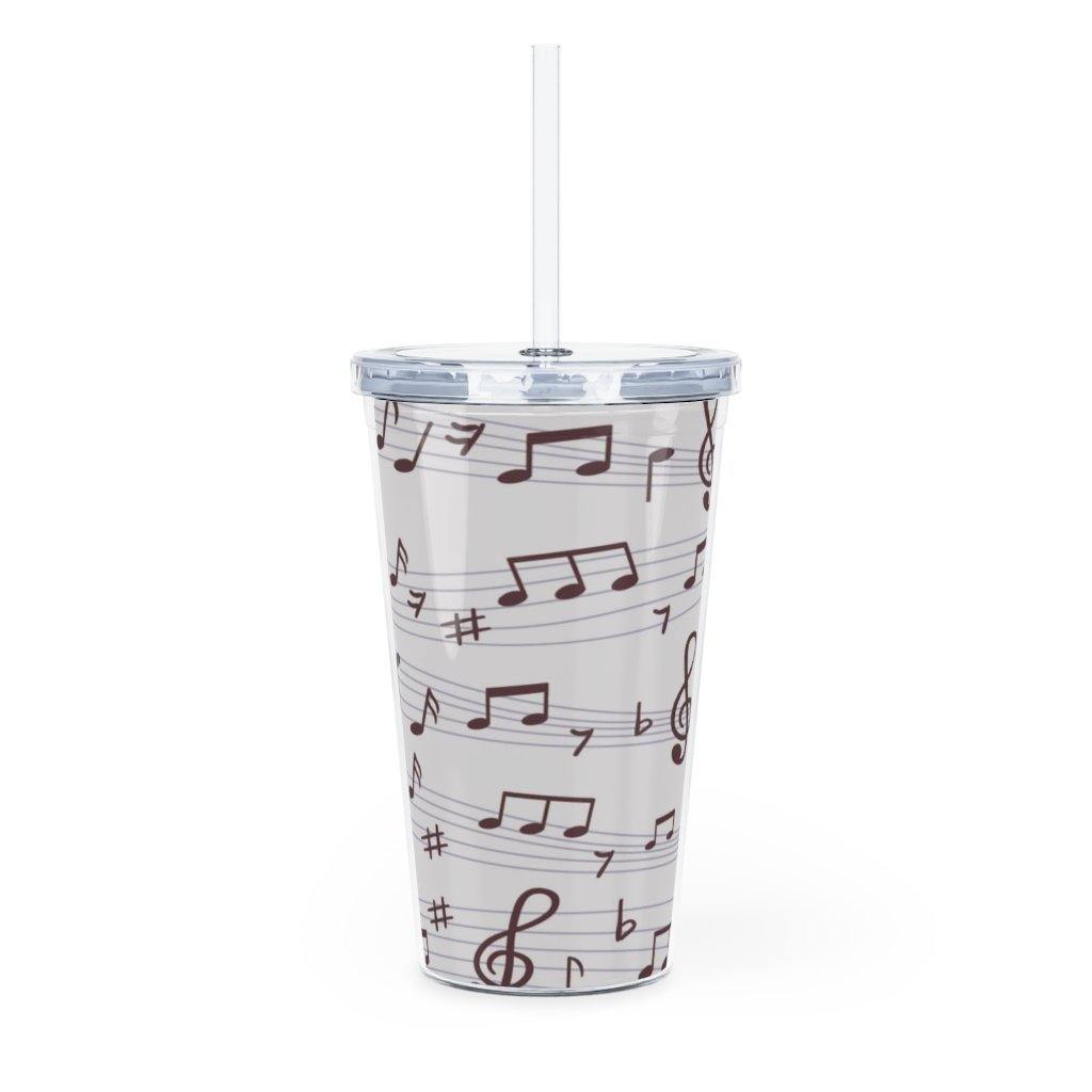 Music Note Plastic Tumbler with Straw - Music Gifts Depot