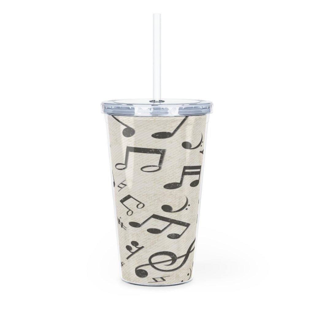 Music Note Plastic Tumbler with Straw - Music Gifts Depot