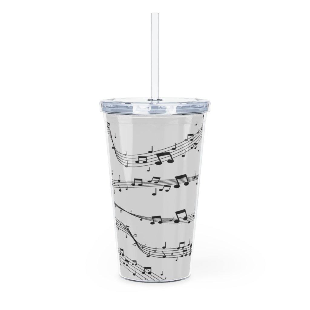 Music Note Plastic Tumbler with Straw - Music Gifts Depot