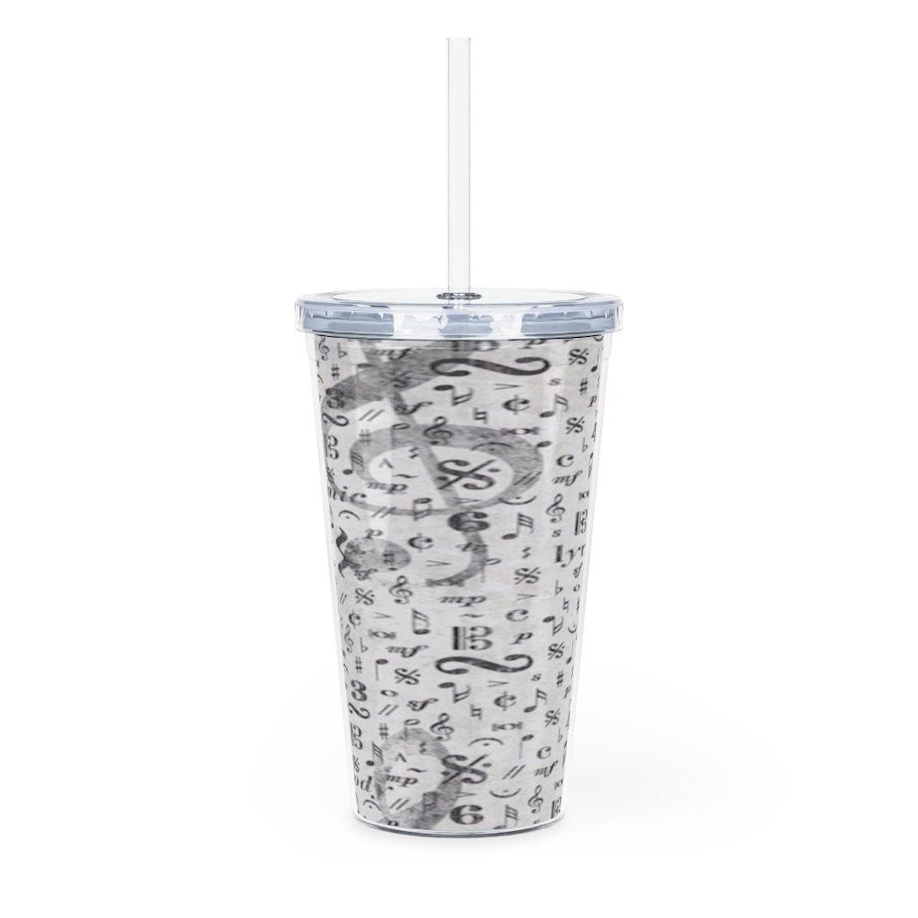 Music Note Plastic Tumbler with Straw - Music Gifts Depot