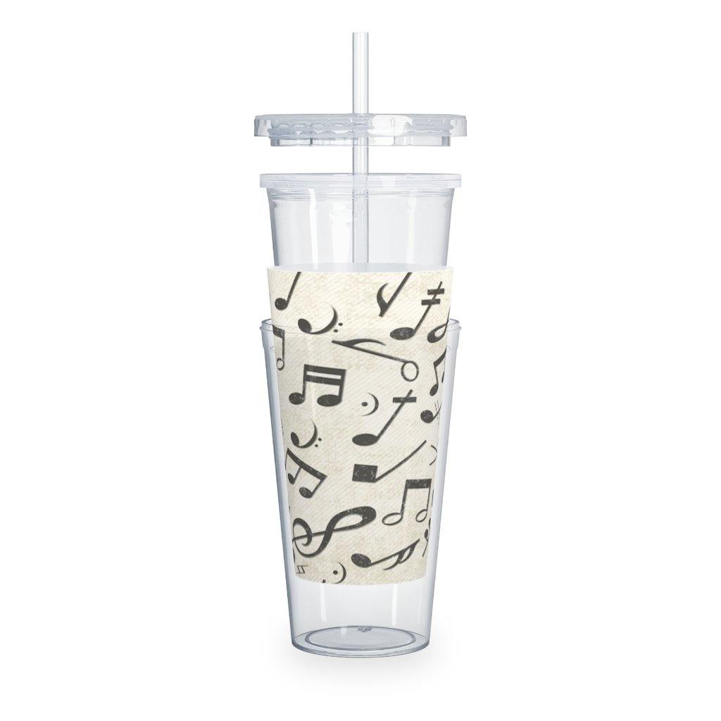 Music Note Plastic Tumbler with Straw - Music Gifts Depot