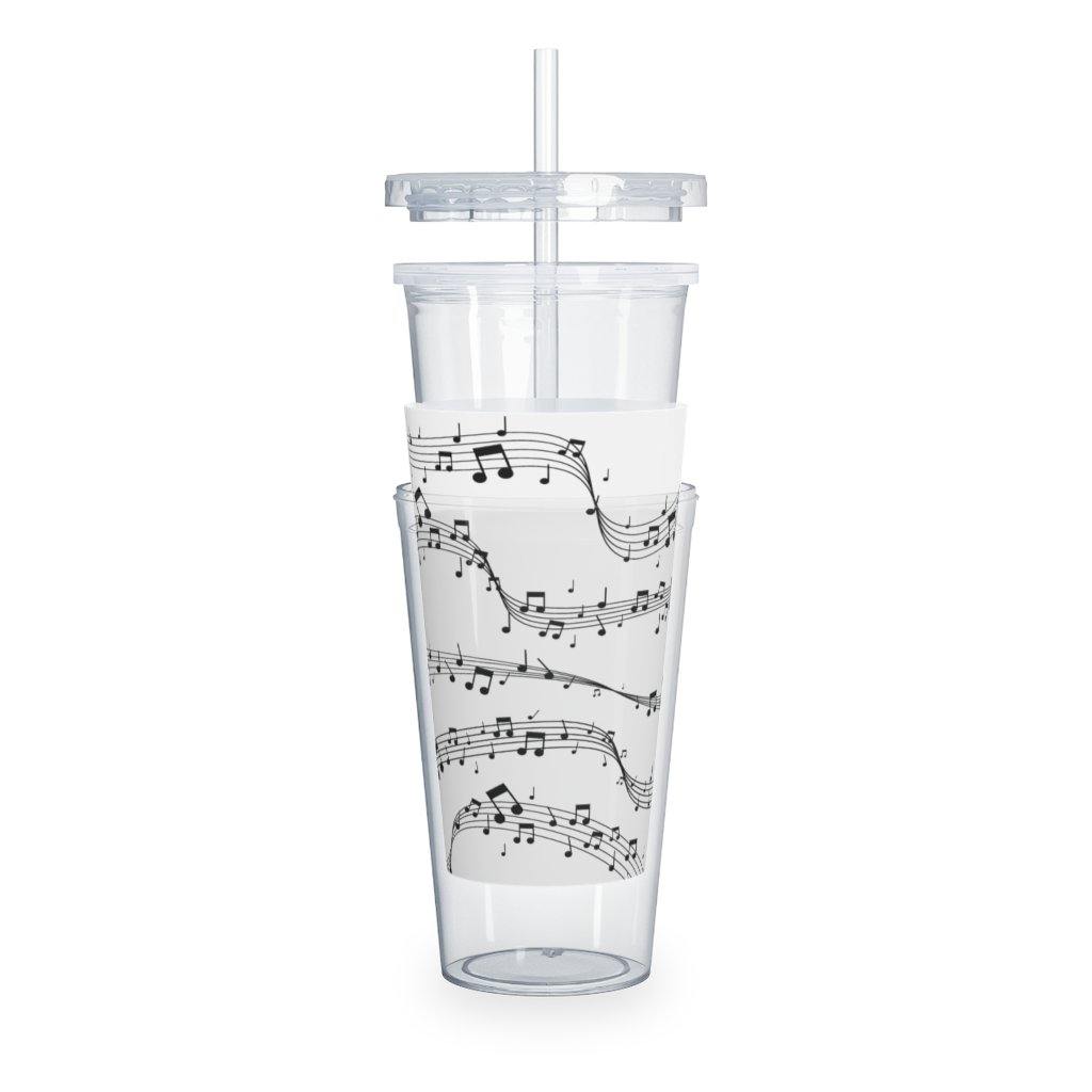 Music Note Plastic Tumbler with Straw - Music Gifts Depot