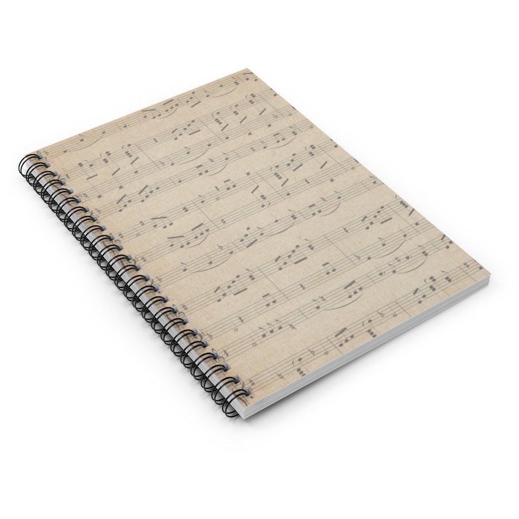 Music Note Spiral Notebook - Ruled Line - Music Gifts Depot