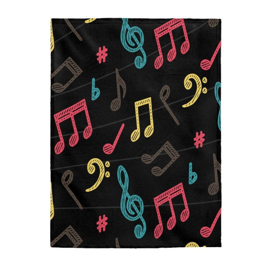 Music Note Velveteen Plush Blanket - Music Gifts Depot