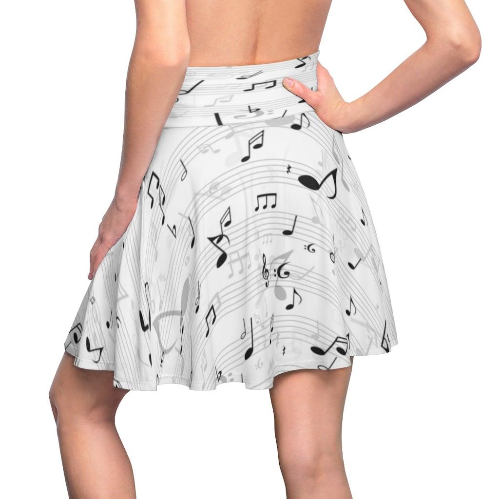 Music Note Women's Skater Skirt - Music Gifts Depot