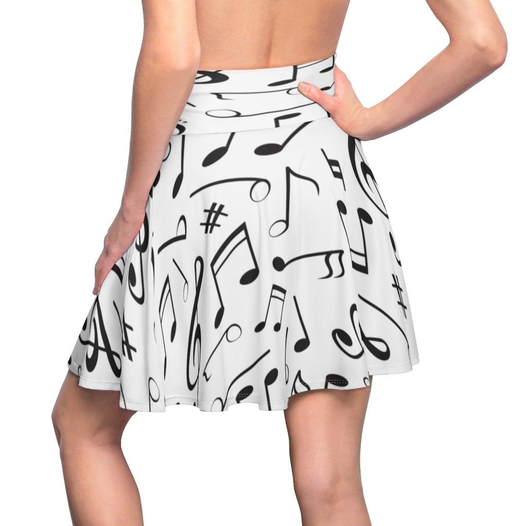 Music Note Women's Skater Skirt - Music Gifts Depot