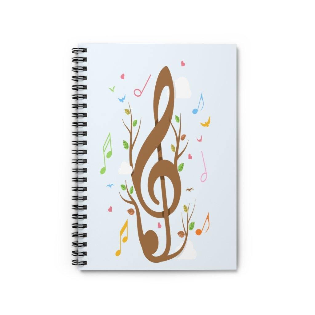 Music Spiral Notebook - Ruled Line - Music Gifts Depot