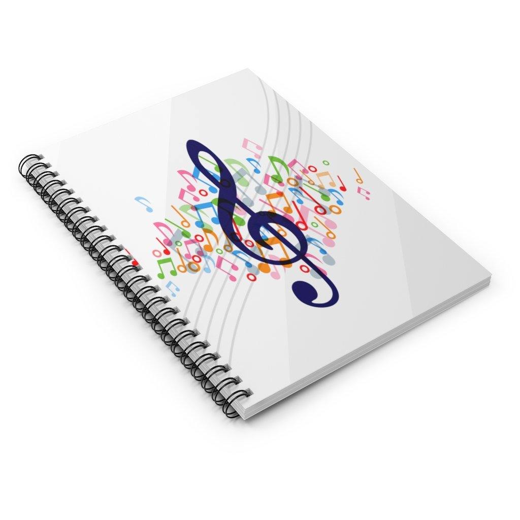 Music Spiral Notebook - Ruled Line - Music Gifts Depot