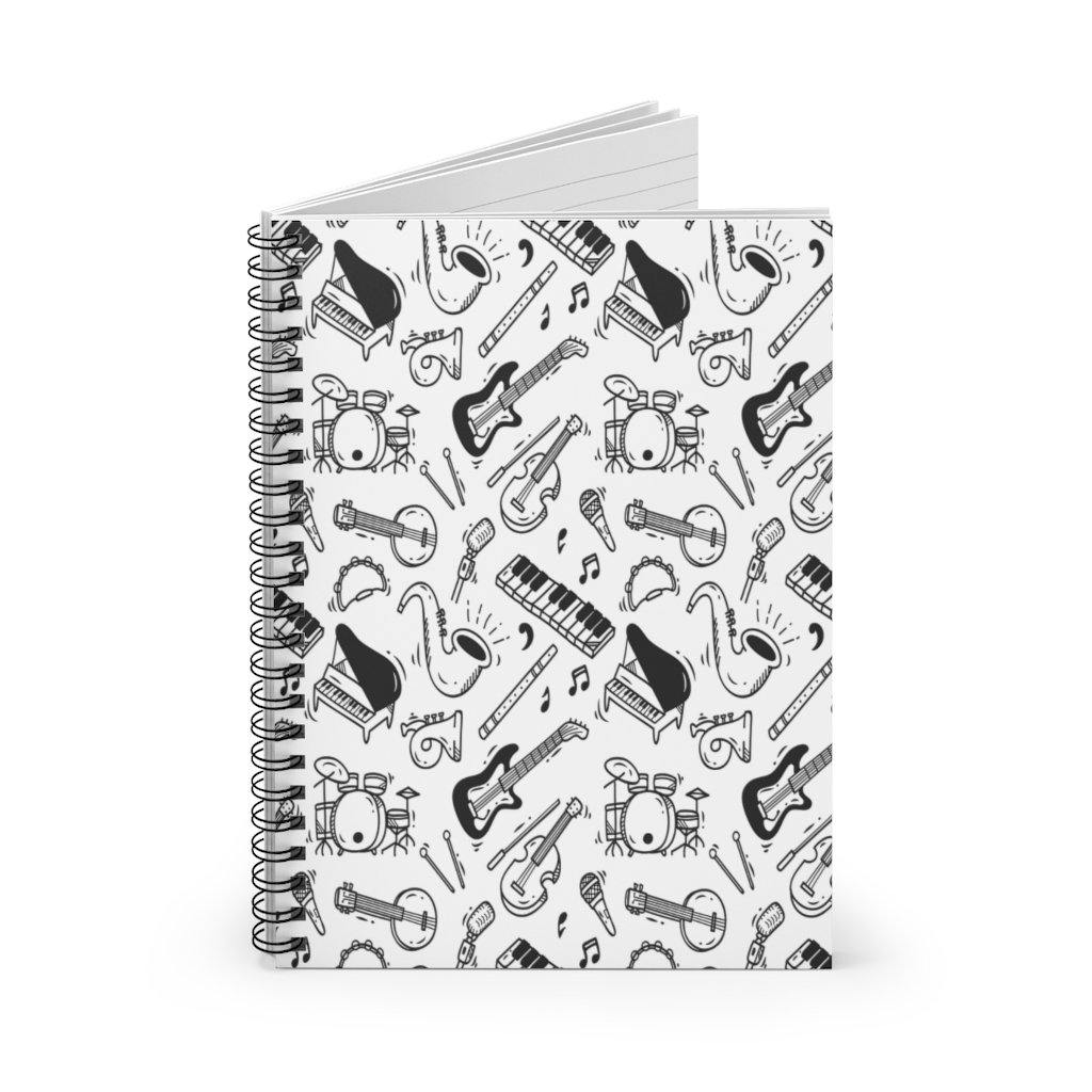 Music Spiral Notebook - Ruled Line - Music Gifts Depot