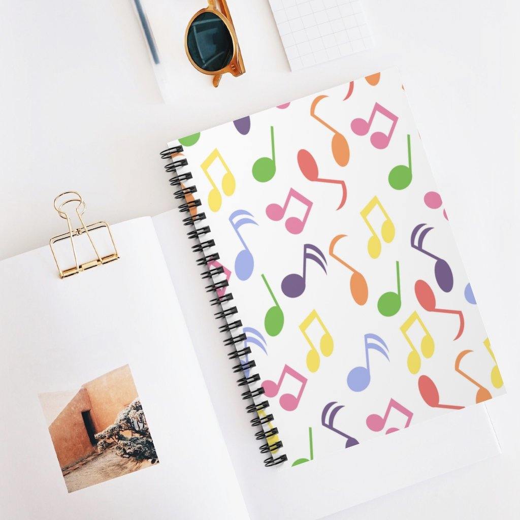 Music Spiral Notebook - Ruled Line - Music Gifts Depot