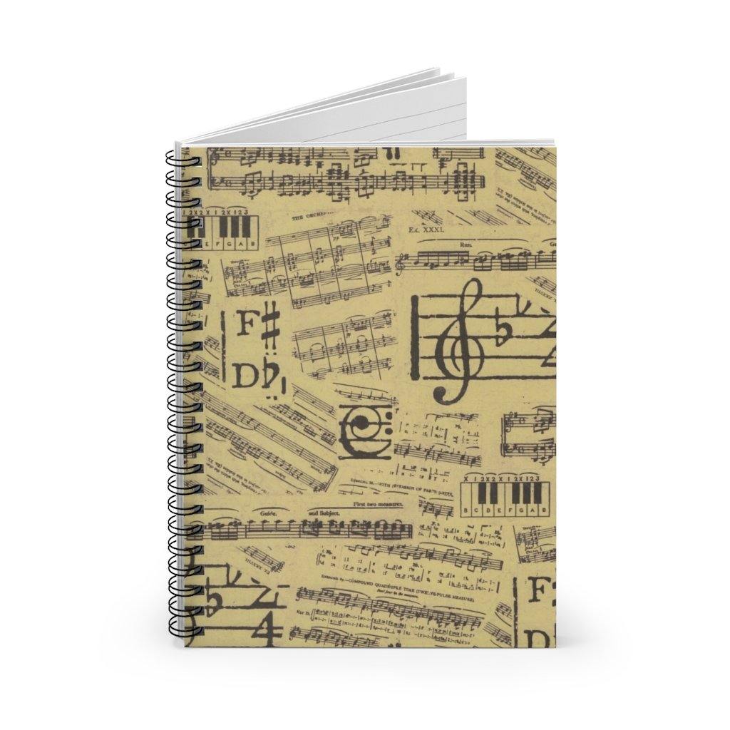 Music Spiral Notebook - Ruled Line | Music Gifts Depot