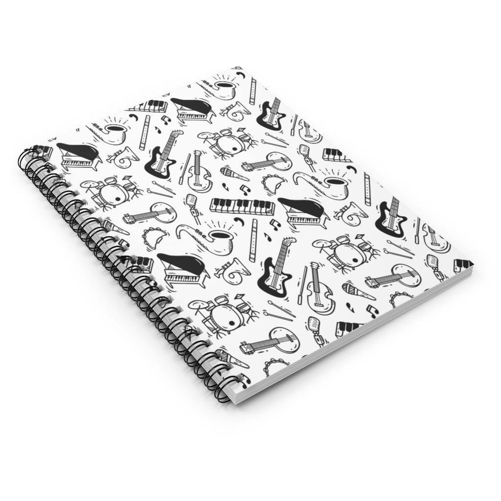 Music Spiral Notebook - Ruled Line - Music Gifts Depot