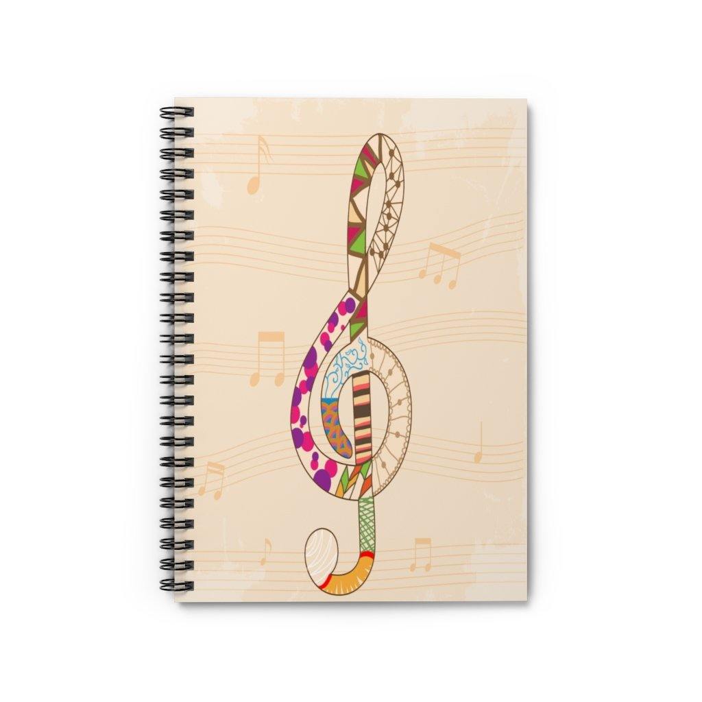 Music Spiral Notebook - Ruled Line - Music Gifts Depot