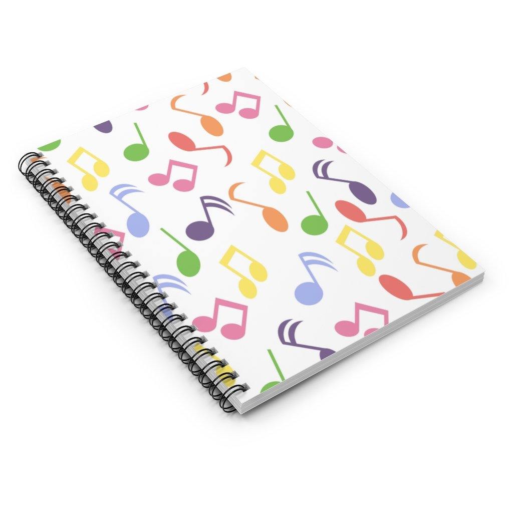 Music Spiral Notebook - Ruled Line - Music Gifts Depot