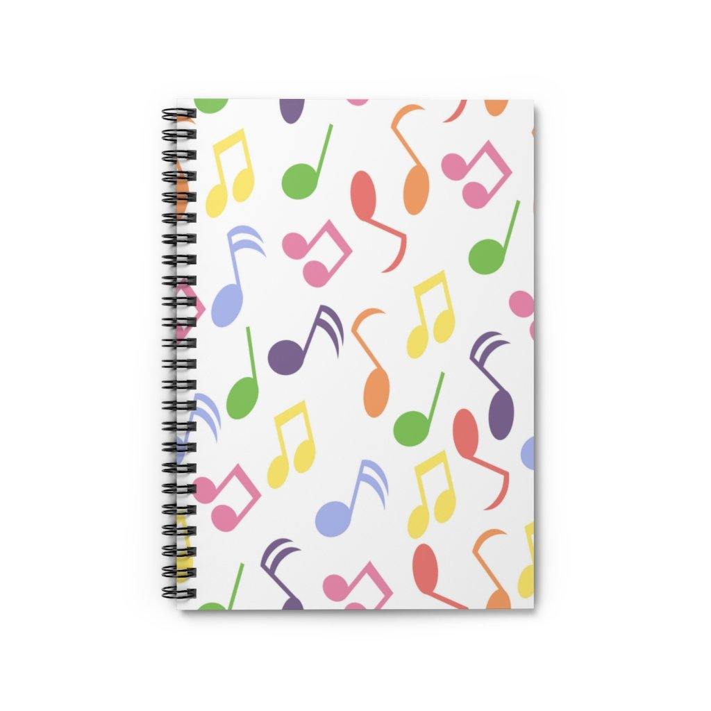 Music Spiral Notebook - Ruled Line - Music Gifts Depot