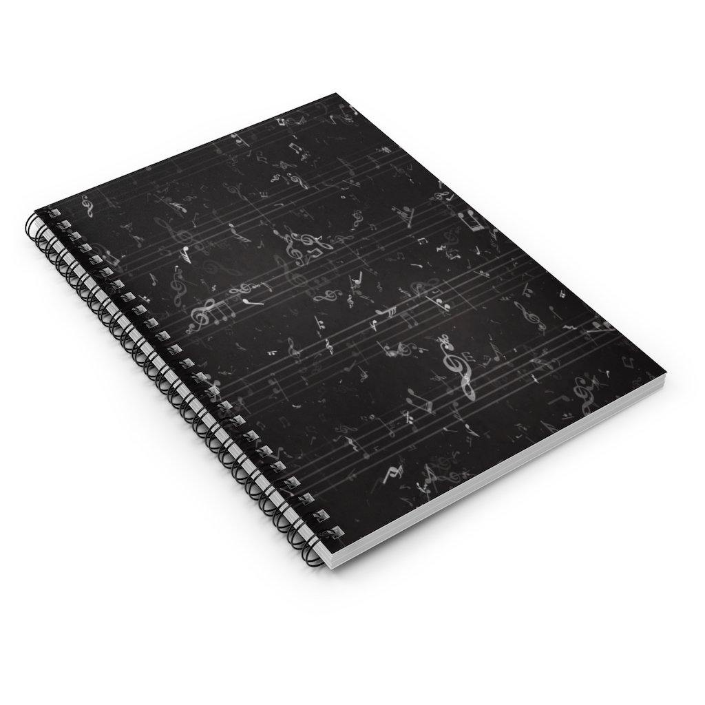 Music Spiral Notebook - Ruled Line - Music Gifts Depot