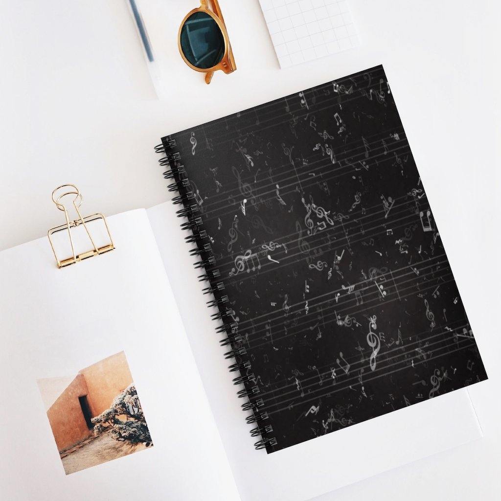 Music Spiral Notebook - Ruled Line - Music Gifts Depot