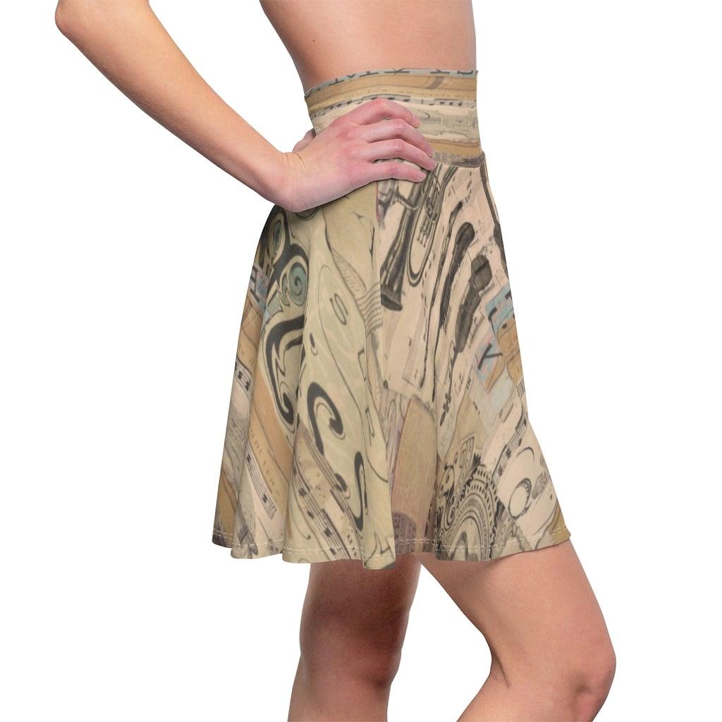 Music Women's Skater Skirt - Music Gifts Depot