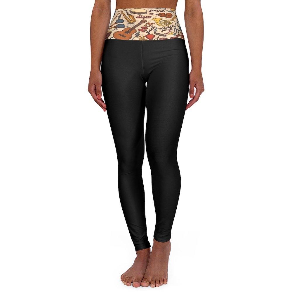 Musical Instruments High Waisted Yoga Leggings - Music Gifts Depot