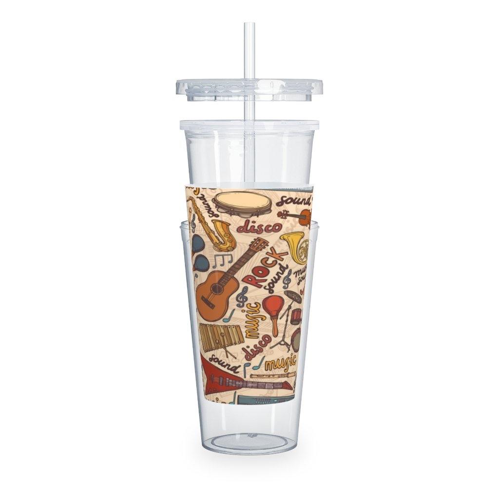 Musician Plastic Tumbler with Straw - Music Gifts Depot