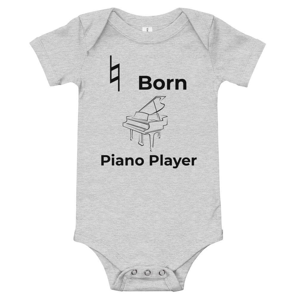 Natural Born Piano Player Baby Short Sleeve One Piece - Music Gifts Depot