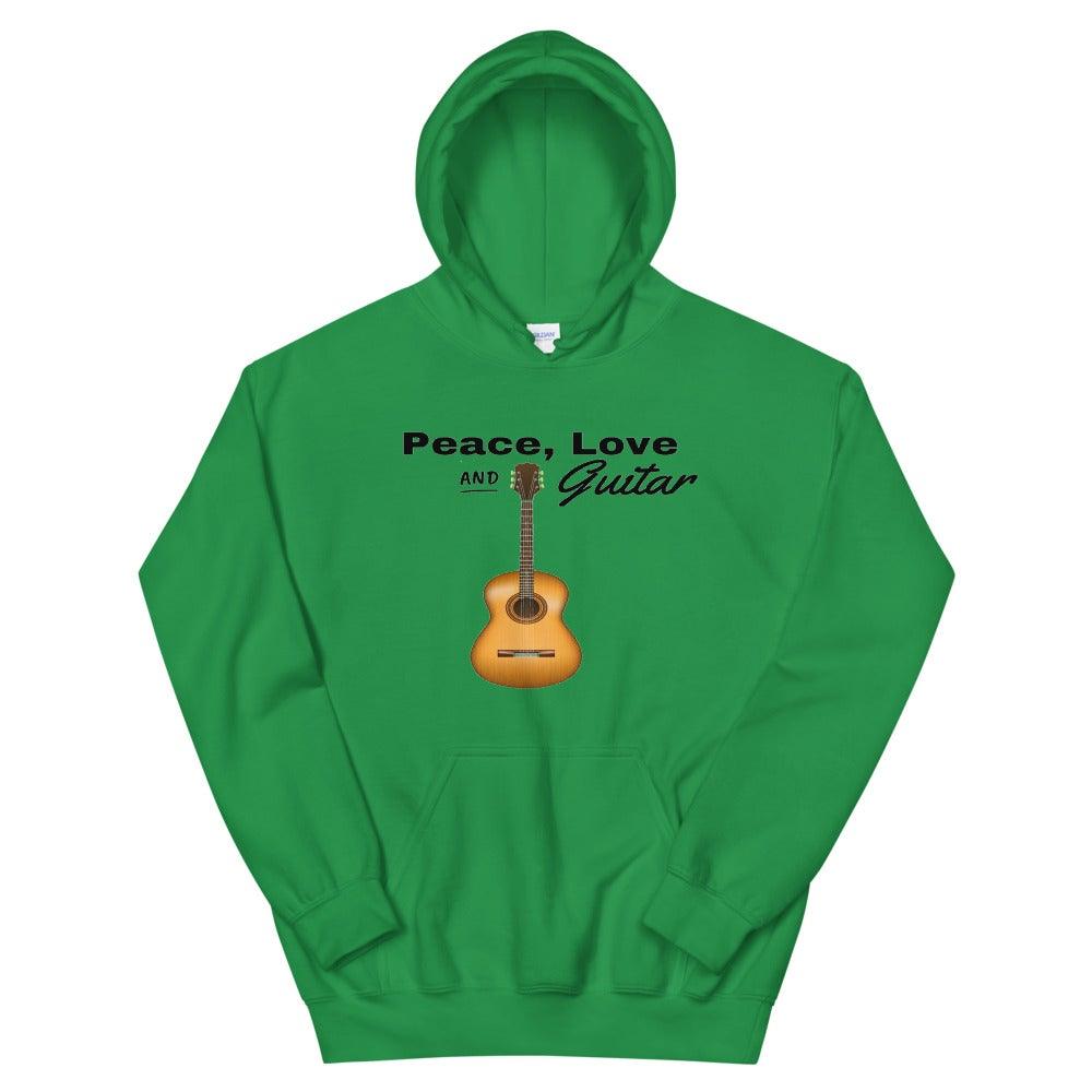 Peace Love and Guitar Hoodie - Music Gifts Depot