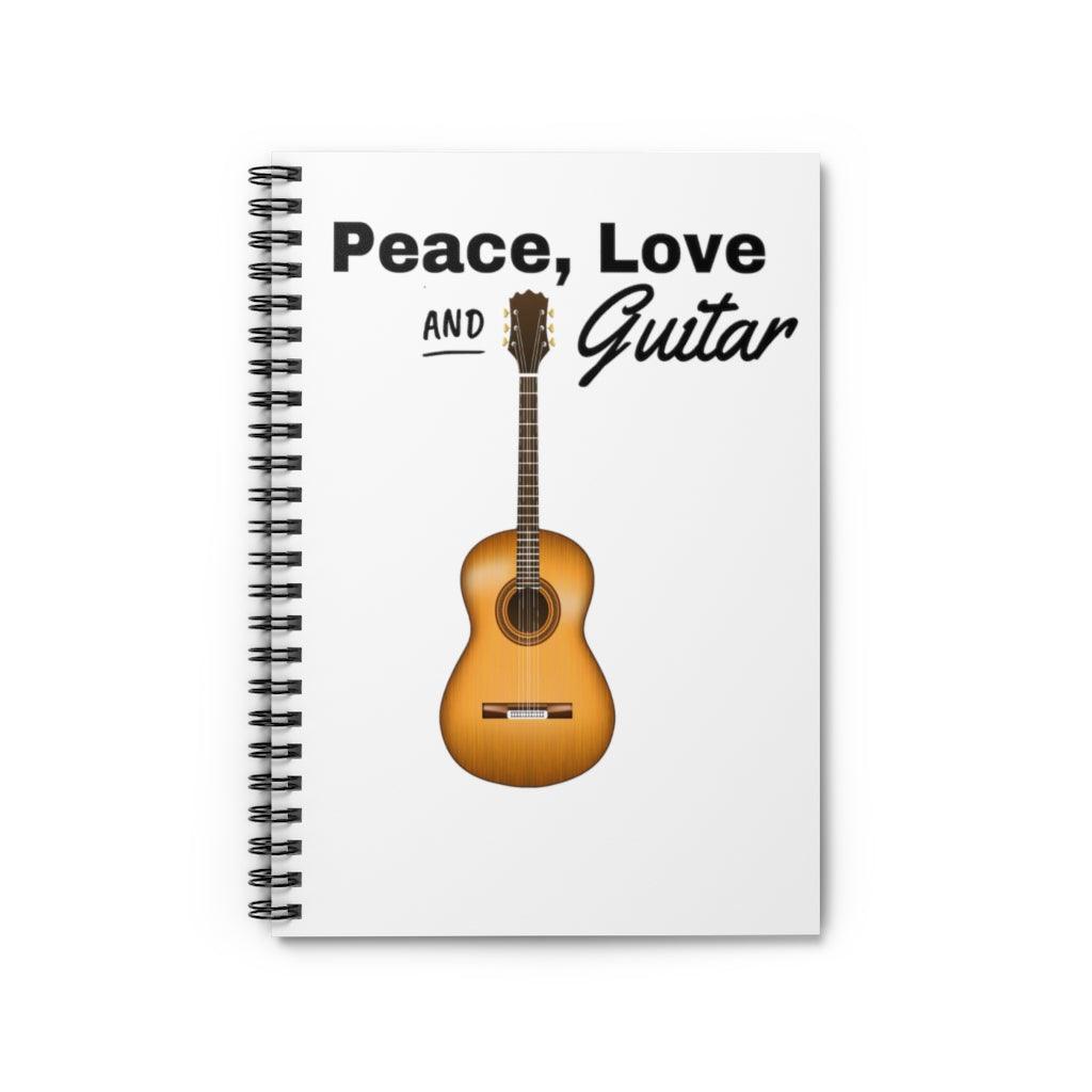 Peace, Love and Guitar Spiral Notebook - Music Gifts Depot