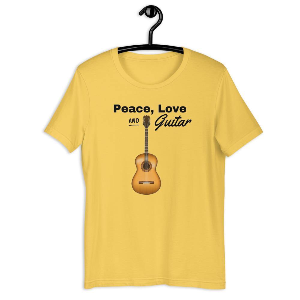 Peace, Love And Guitar T-Shirt - Music Gifts Depot