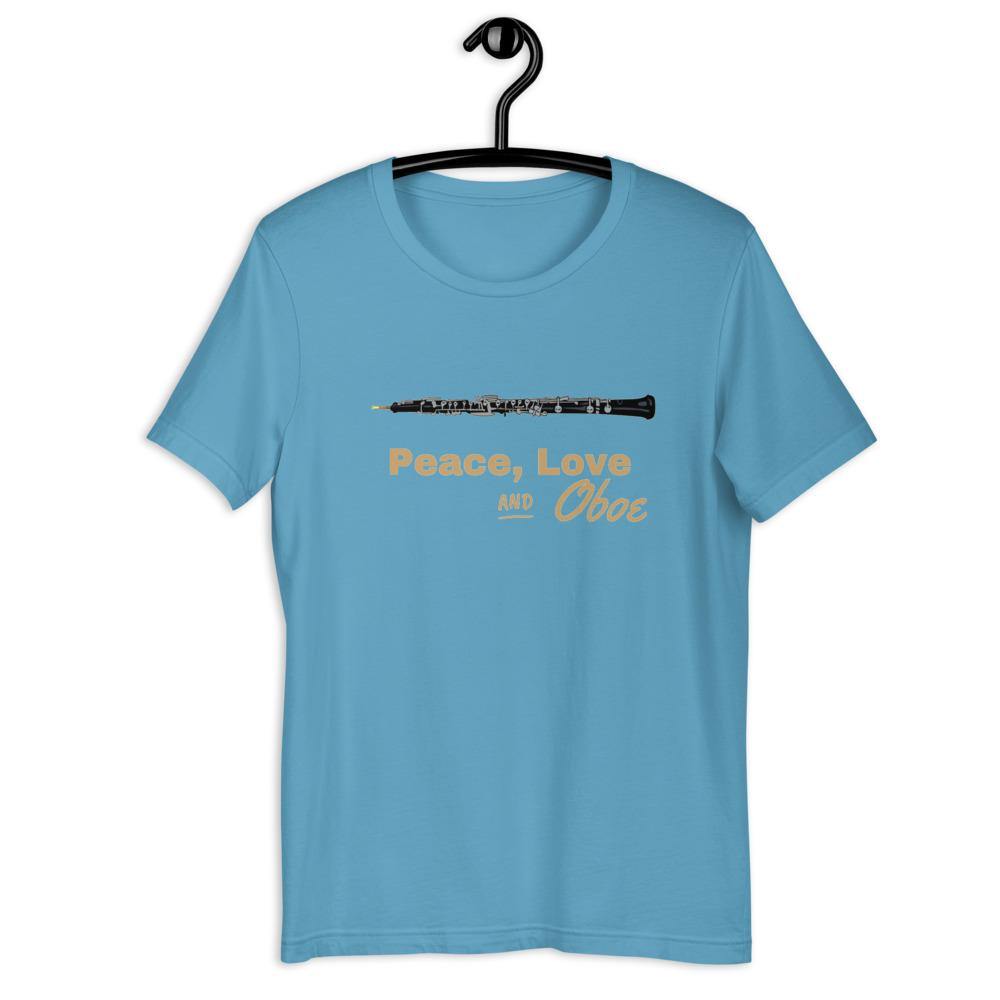 Peace Love and Oboe T-Shirt - Music Gifts Depot
