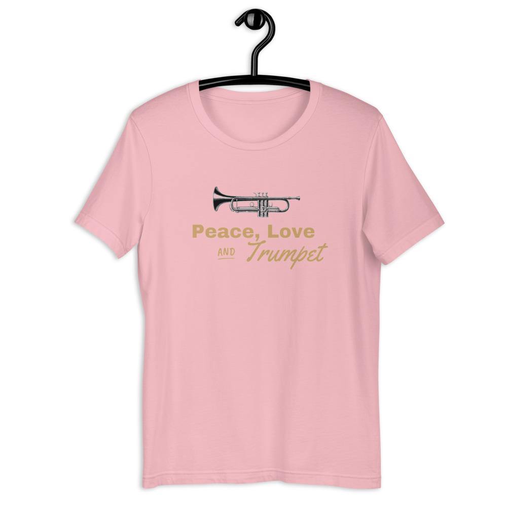 Peace, Love and Trumpet T-Shirt - Music Gifts Depot