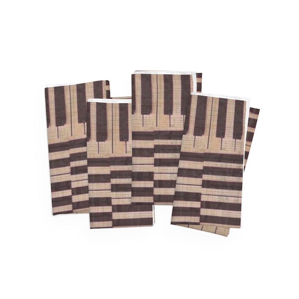 Piano Cloth Napkins Set Of 4 - Music Gifts Depot