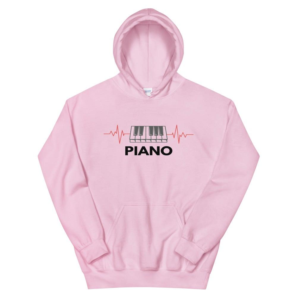 Piano Heart Beat Hoodie - Music Gifts Depot