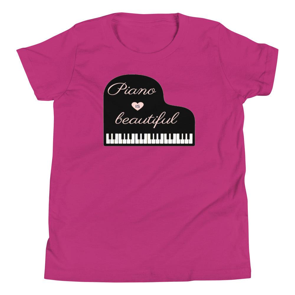 Piano Is Beautiful Youth Kids T-Shirt - Music Gifts Depot