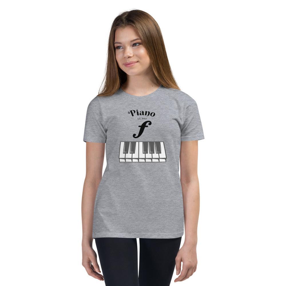 Piano Is My Forte Youth Kids T-Shirt - Music Gifts Depot