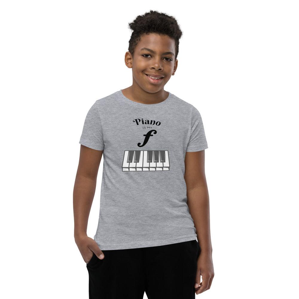 Piano Is My Forte Youth Kids T-Shirt - Music Gifts Depot