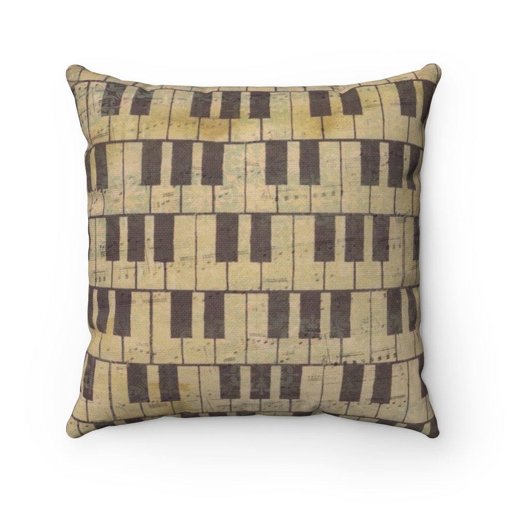Piano Key Music Note Square Pillow - Music Gifts Depot