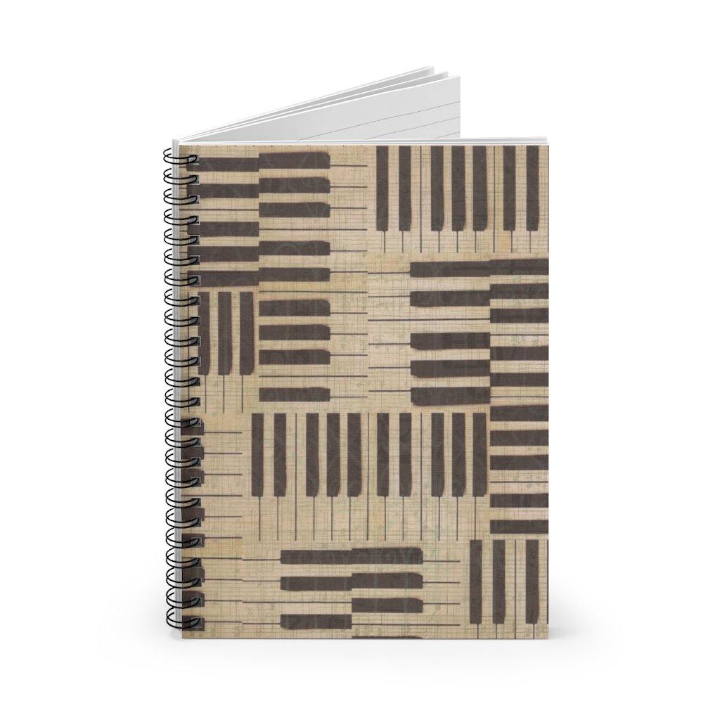 Piano keys Spiral Notebook - Ruled Line - Music Gifts Depot