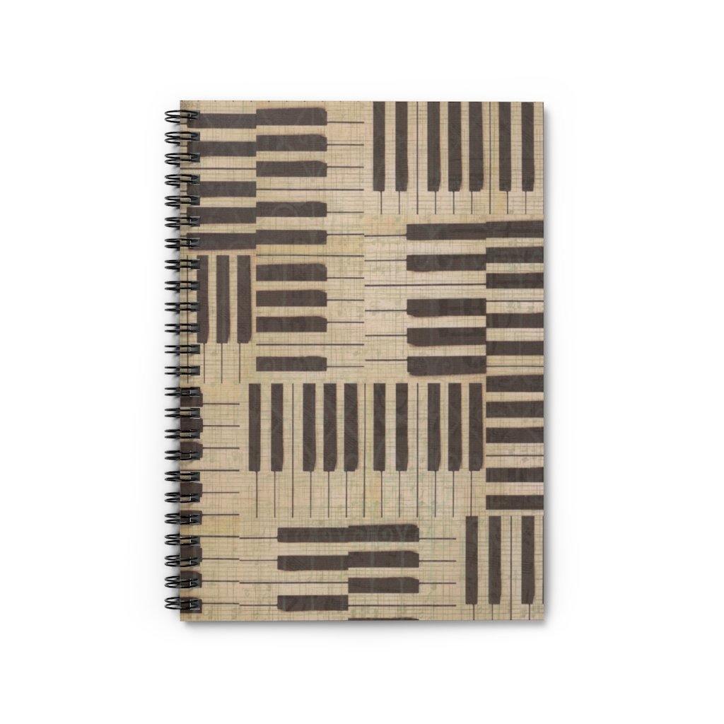 Piano keys Spiral Notebook - Ruled Line - Music Gifts Depot