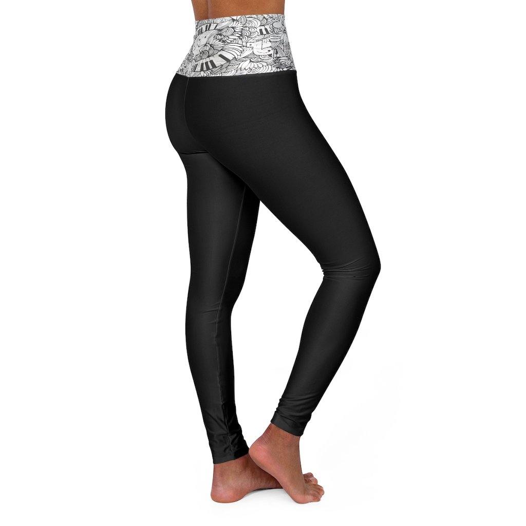 Piano Music Note High Waisted Yoga Leggings - Music Gifts Depot