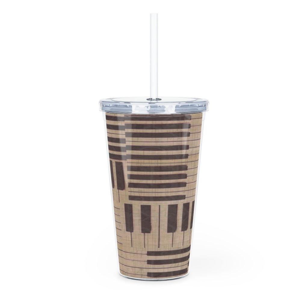 Piano Plastic Tumbler with Straw - Music Gifts Depot