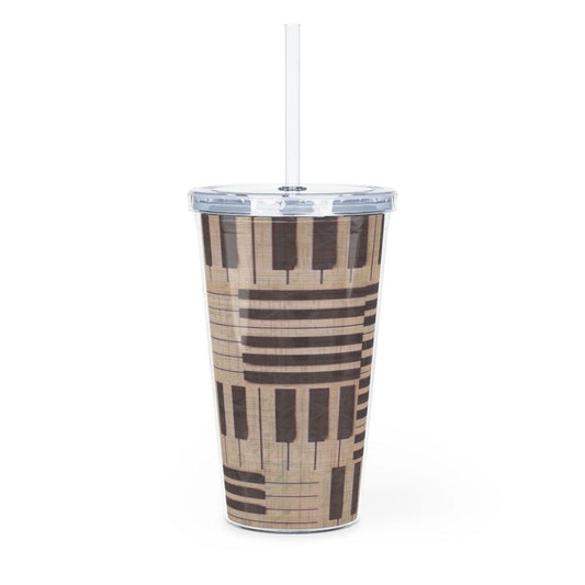 Piano Plastic Tumbler with Straw - Music Gifts Depot