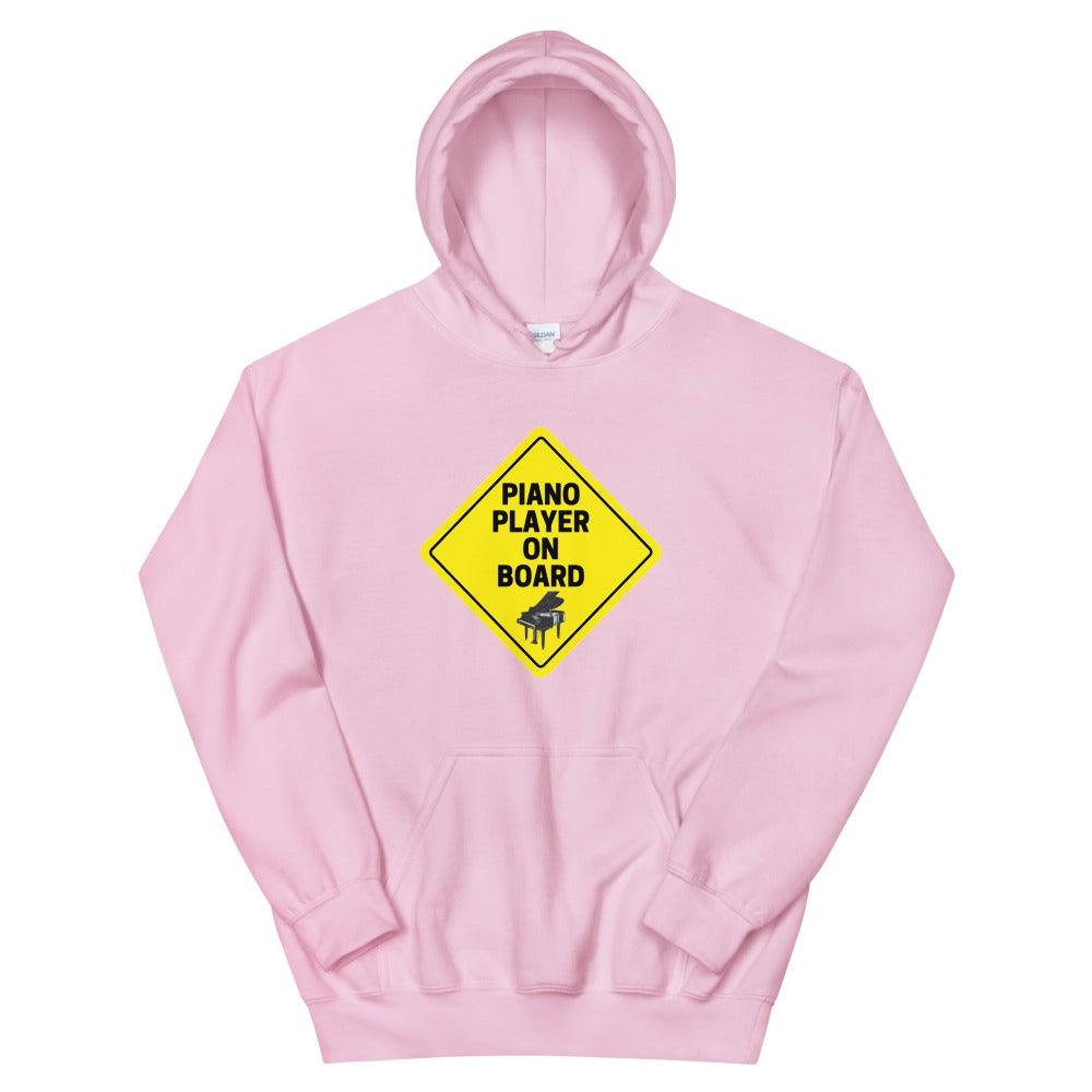 Piano Player On Board Hoodie - Music Gifts Depot