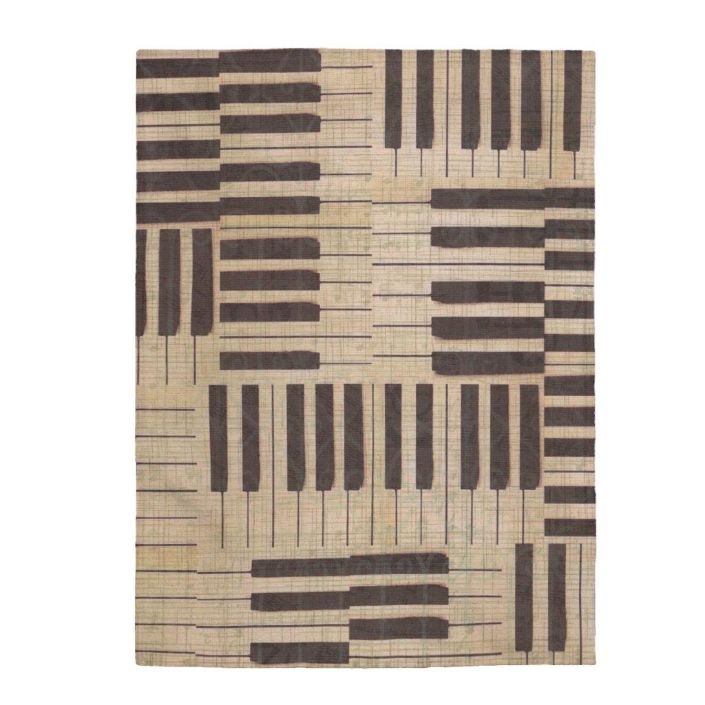 Piano Velveteen Plush Blanket - Music Gifts Depot