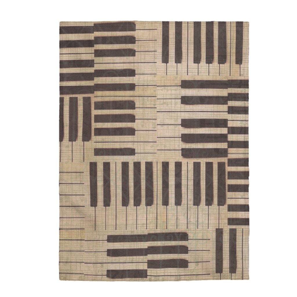 Piano Velveteen Plush Blanket - Music Gifts Depot