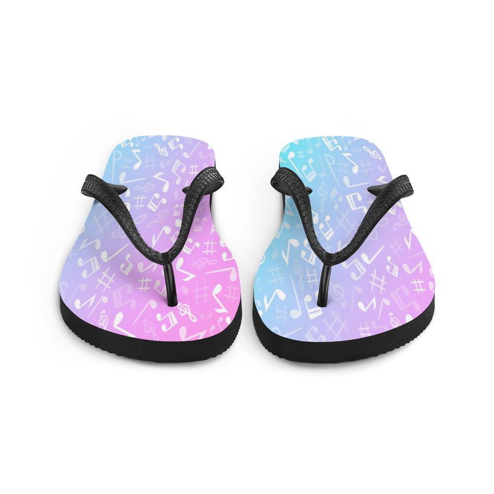 Pink and Blue Music Note Flip-Flops - Music Gifts Depot