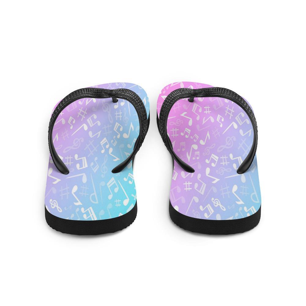 Pink and Blue Music Note Flip-Flops - Music Gifts Depot