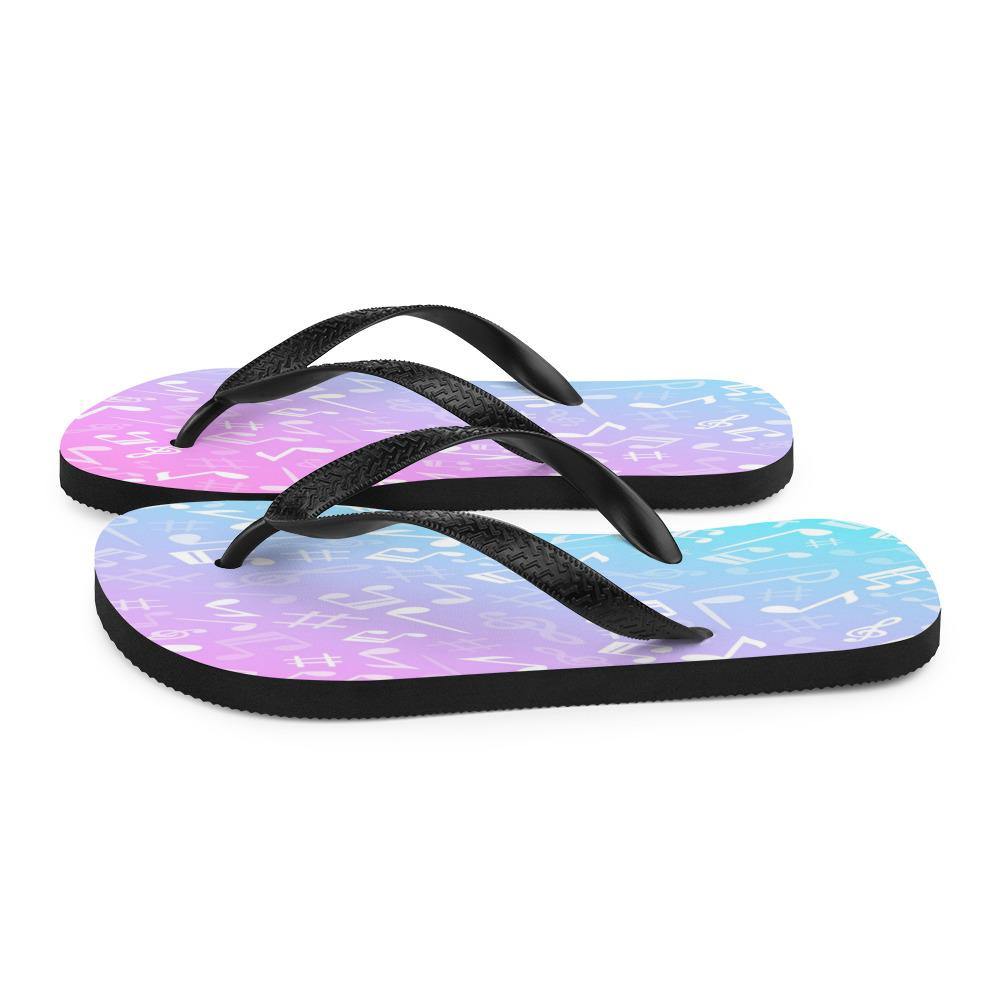 Pink and Blue Music Note Flip-Flops - Music Gifts Depot